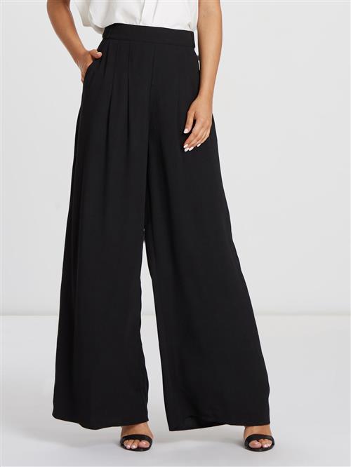 Willa Bukser med lægfolder 'Prince'  sort