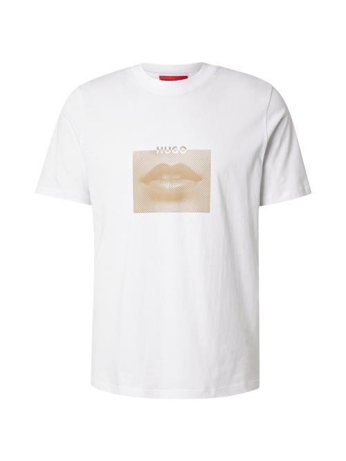 HUGO Bluser & t-shirts 'Deterni'  sand / hvid