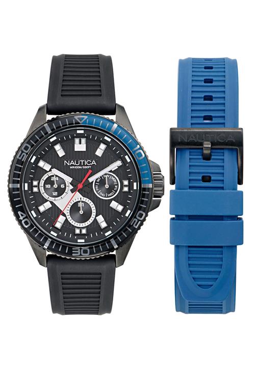 NAUTICA Analogt ur 'Windrose'  blå / sort