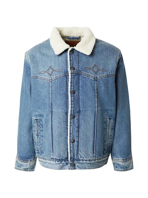 LEVI'S ® Overgangsjakke 'Western Sherpa Trucker Jacket'  blue denim / naturhvid