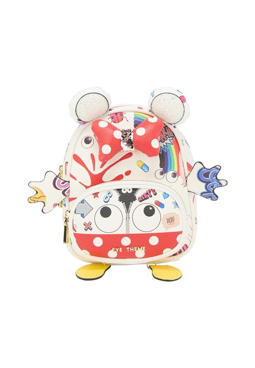 MYMO Rygsæk 'Pop Eyetheme'  ecru / gul / rød / sort
