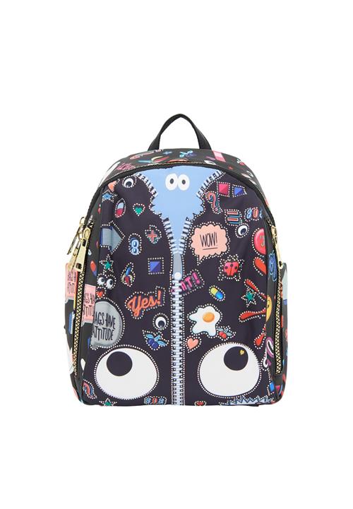 MYMO Rygsæk 'Pop Eyetheme'  lyseblå / rød / sort / hvid