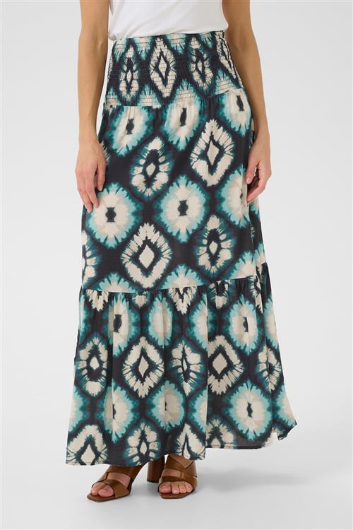 Cream Nederdel 'Tiah'  petroleum / hvid