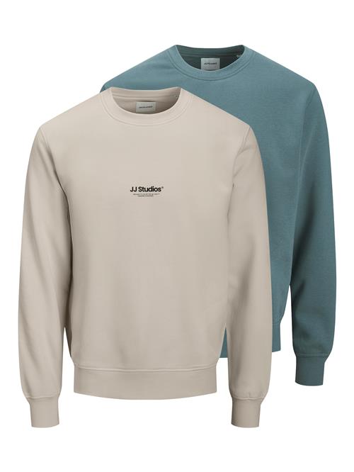 JACK & JONES Sweatshirt 'JJESOHO'  kit / cyanblå / sort