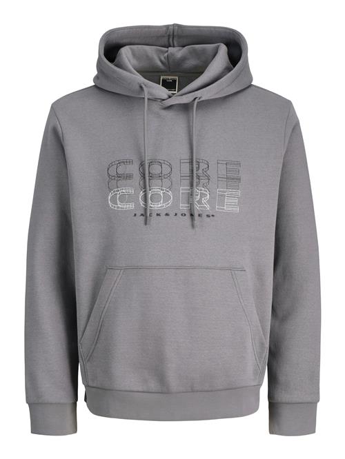 JACK & JONES Sweatshirt 'JCOFUSION'  grå / sort / hvid