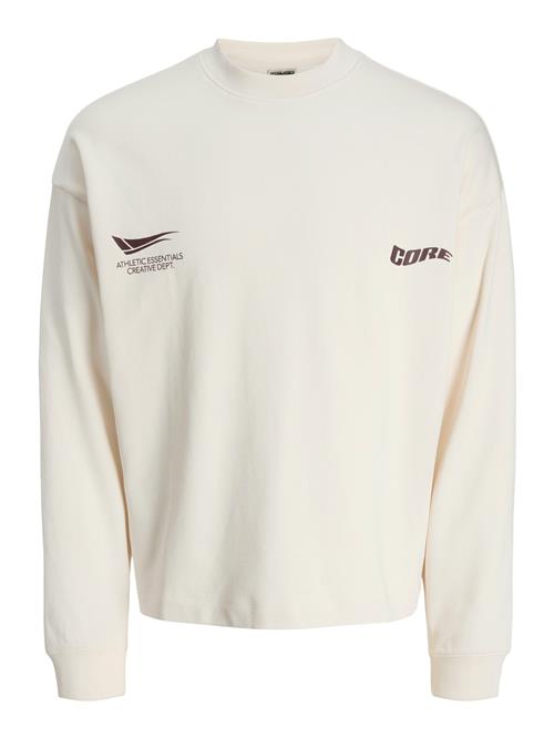 JACK & JONES Sweatshirt 'JCOSignal'  creme / mørkebrun
