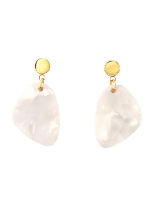 Fräulein Wunder Øreringe 'Amy'  guld / perlehvid