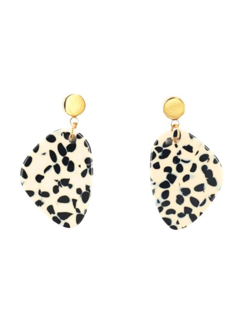 Fräulein Wunder Øreringe 'Amy'  beige / guld / sort