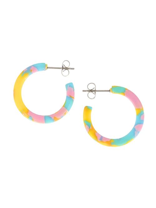 Fräulein Wunder Øreringe 'Anni'  lyseblå / gul / lyserød / sølv