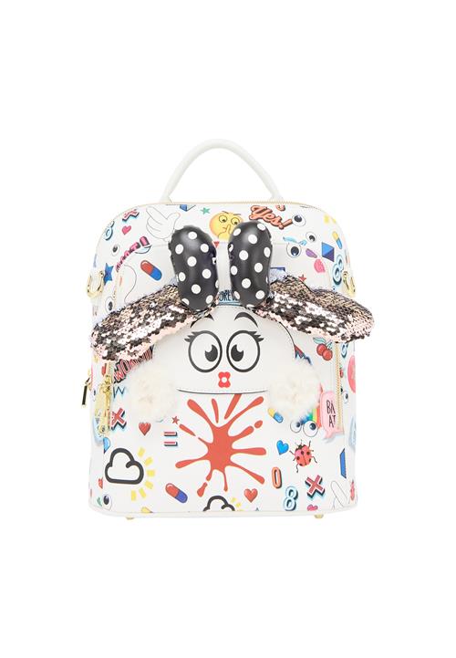 MYMO Rygsæk 'Pop Eyetheme'  blå / mørkeorange / sort / hvid