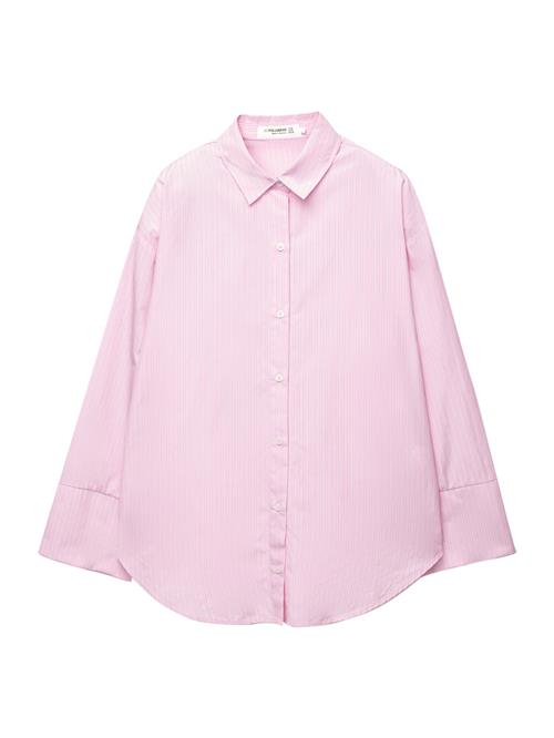 Pull&Bear Bluse  lysegrå / lyserød / hvid