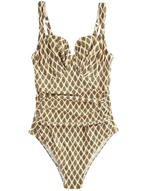 Next Badedragt  creme / grøn / sort