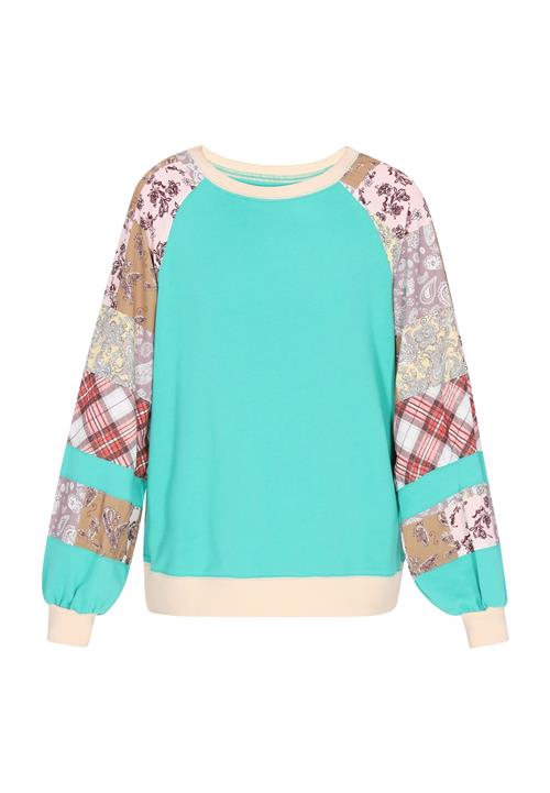 ebeeza Sweatshirt 'Fashion Look'  aqua / rosé / knaldrød / hvid