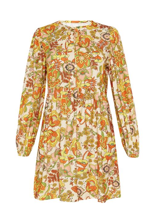 Gaya Kjole 'Festival'  creme / gul / lysegrøn / orange