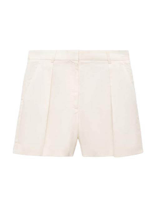 MANGO Bukser med lægfolder  hvid