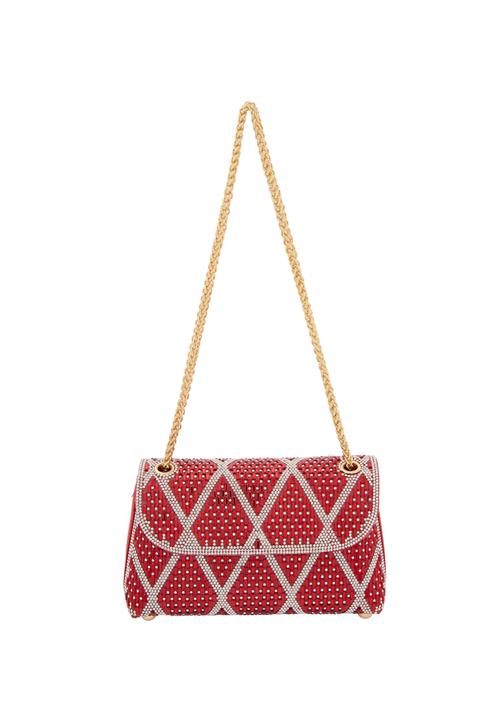 NAEMI Skuldertaske  rød / sølv