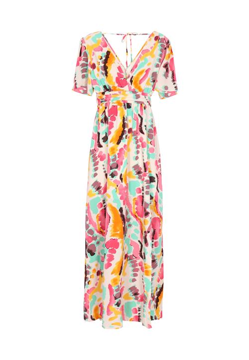 ebeeza Sommerkjole 'Boho'  turkis / orange / pink / uldhvid