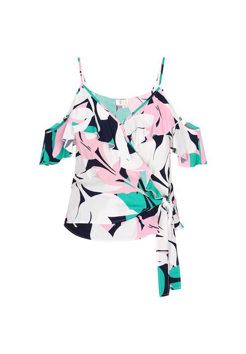 ebeeza Bluse 'Fashion Look'  grøn / lys pink / sort / hvid