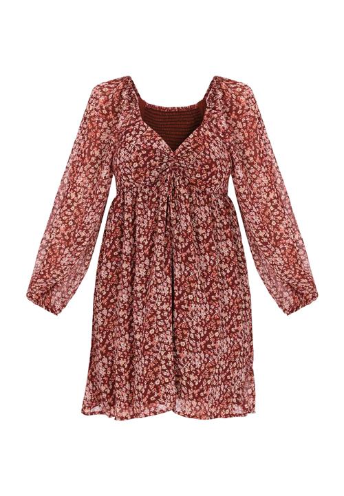 swirly Kjole 'Young Fashion'  beige / lyserød / merlot