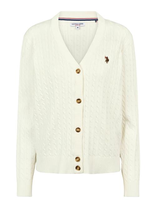 U.S. POLO ASSN. Cardigan 'Gill'  umbra / blodrød / hvid
