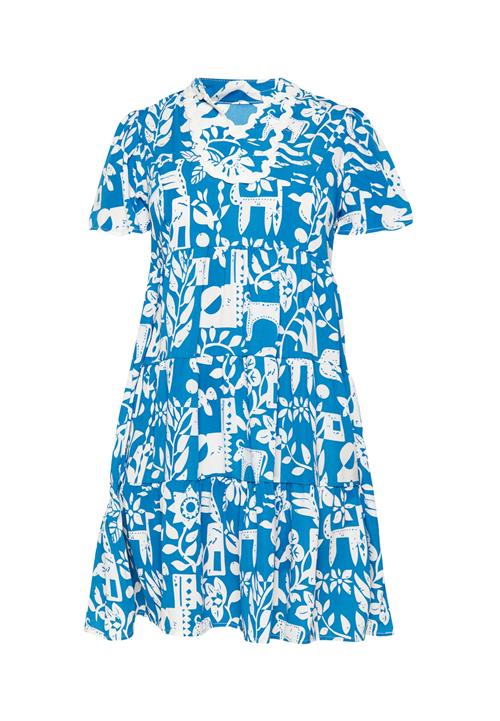 FELIPA Kjole 'Spring Summer'  blå / hvid