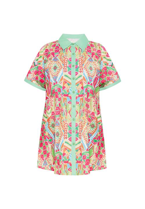 FELIPA Blusekjole 'Casual'  lysegrøn / orange / pink / hvid