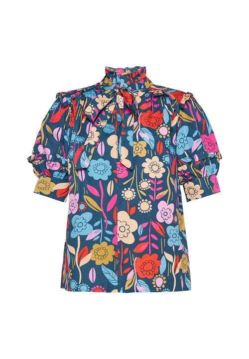 FELIPA Bluse 'Fashion Look'  beige / azur / mørkeblå / rød