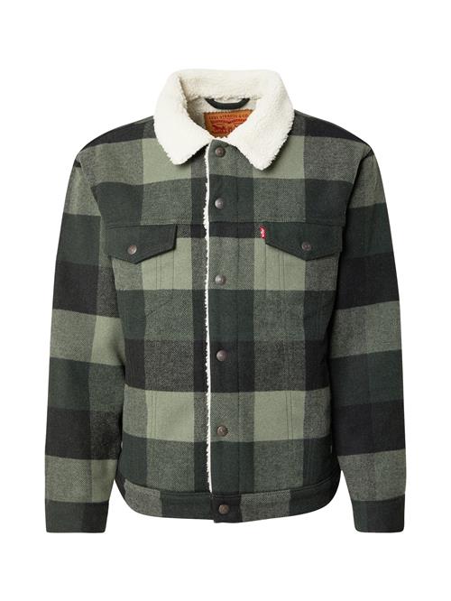 LEVI'S ® Overgangsjakke 'Relaxed Fit Plaid Sherpa Trucker Jacket'  pastelgrøn / mørkegrøn