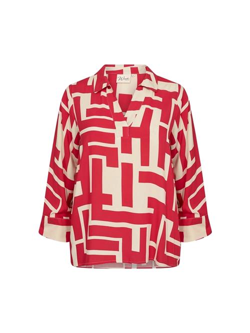 Wasabi Concept Bluse 'Alva'  beige / carminrød