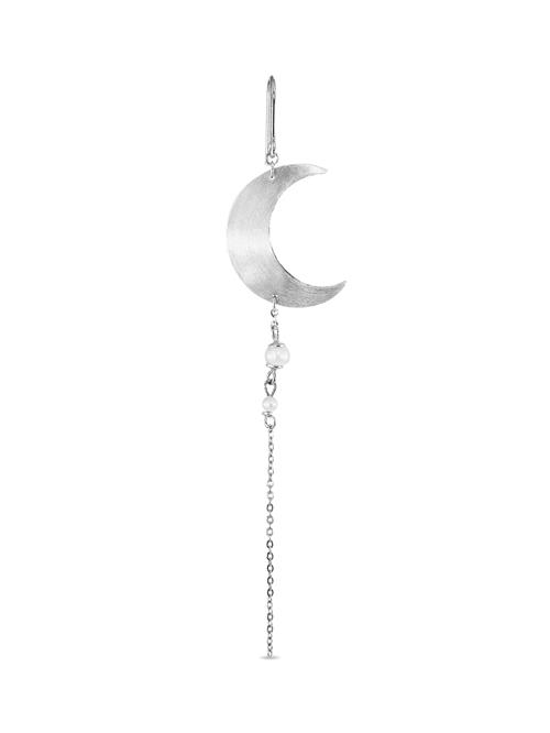 Jane Kønig Øreringe 'Half Moon'  sølv / perlehvid