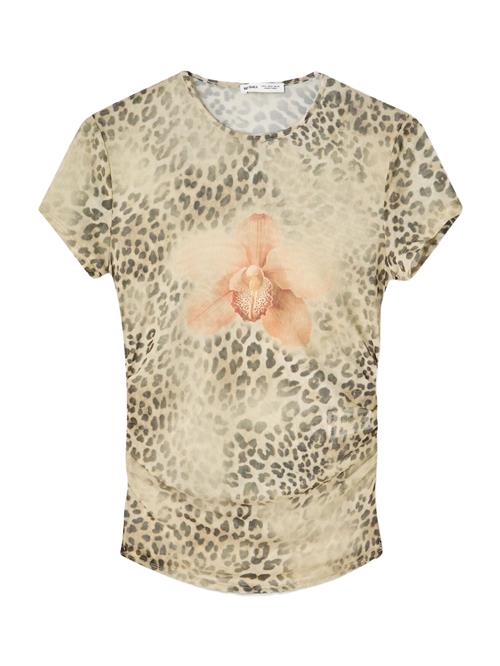 Bershka Shirts  ecru / mørkebrun / abrikos / mandarin