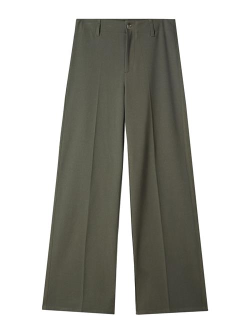 Bershka Bukser med fals  mørkegrøn