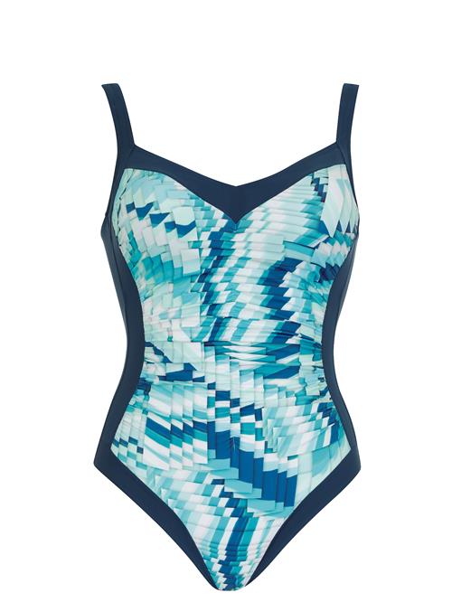 SUNFLAIR Badedragt  navy / turkis / hvid