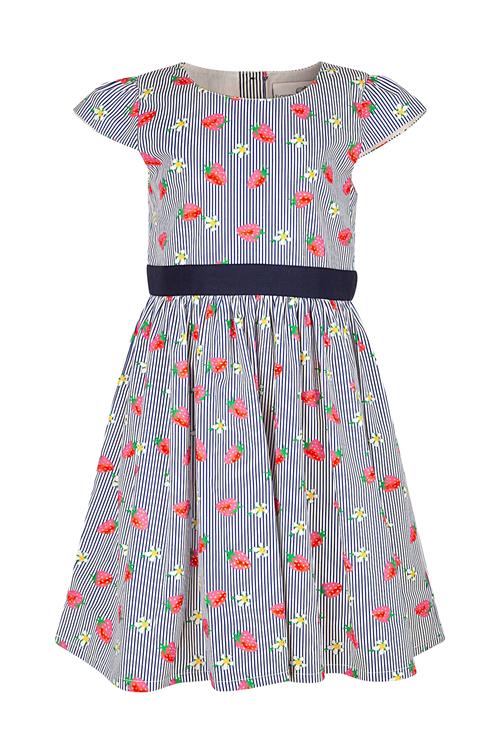 happy girls Kjole  navy / blue denim / hindbær / hvid