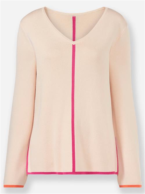 heine Pullover  beige / orange / mørk pink