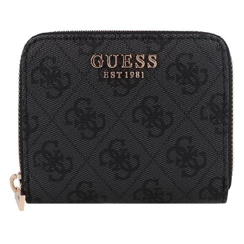 GUESS Tegnebog 'LAUREL II SLG SMALL ZIP AROUND'  grafit / sort