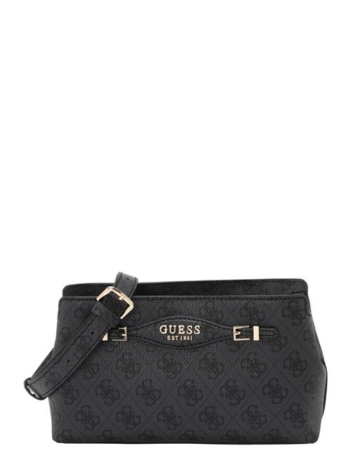 GUESS Skuldertaske 'KATYA CROSSBODY TOP ZIP'  mørkegrå / sort