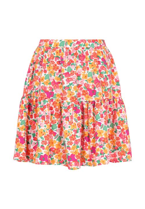 swirly Nederdel 'Fashion Look'  grøn / orange / mørk pink / rød