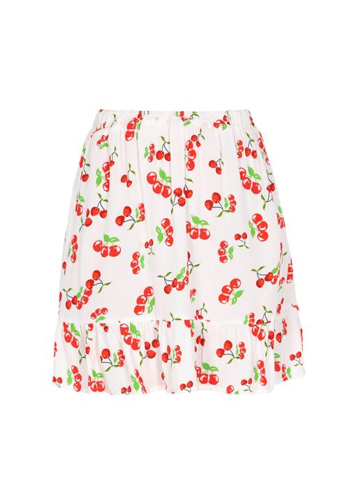 swirly Nederdel 'Young Fashion'  lime / rød / uldhvid