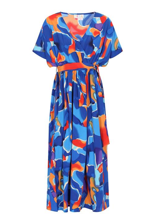 ebeeza Kjole 'Spring Summer'  navy / lyseblå / orange / mørkeorange