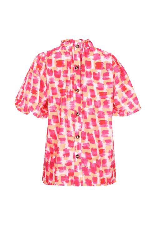 NALLY Bluse  lysegul / mørk pink / hvid
