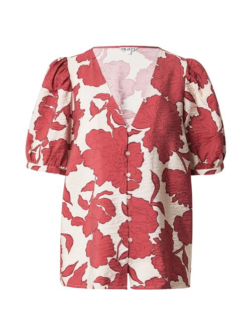 OBJECT Bluse 'OBJJacira'  creme / mørkerød