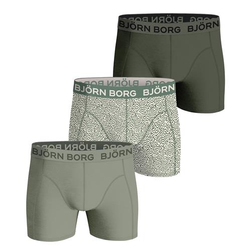 BJÖRN BORG Boksershorts  khaki / gran / hvid