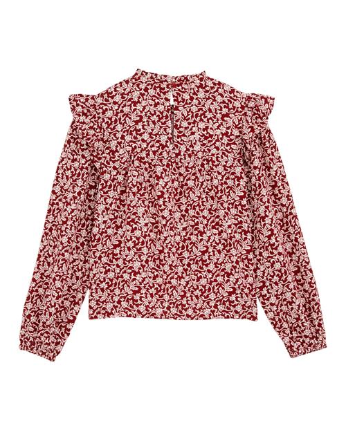 WE Fashion Bluse  rød / hvid