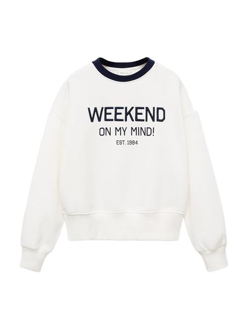 MANGO KIDS Sweatshirt 'WEEKEND'  sort / offwhite
