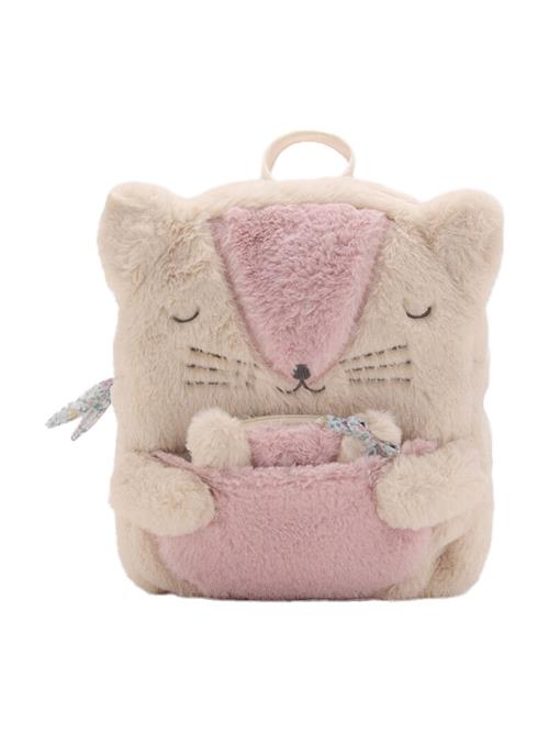 MANGO KIDS Rygsæk 'LOVELY'  beige / antracit / lyserød