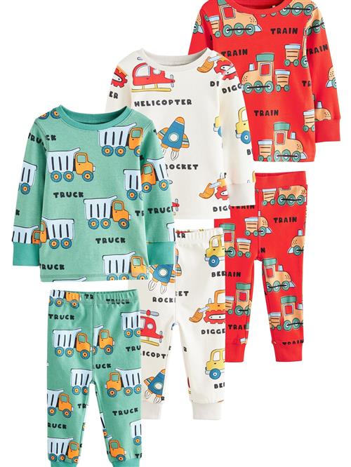 Next Nattøj  creme / lysegrøn / abrikos / cranberry