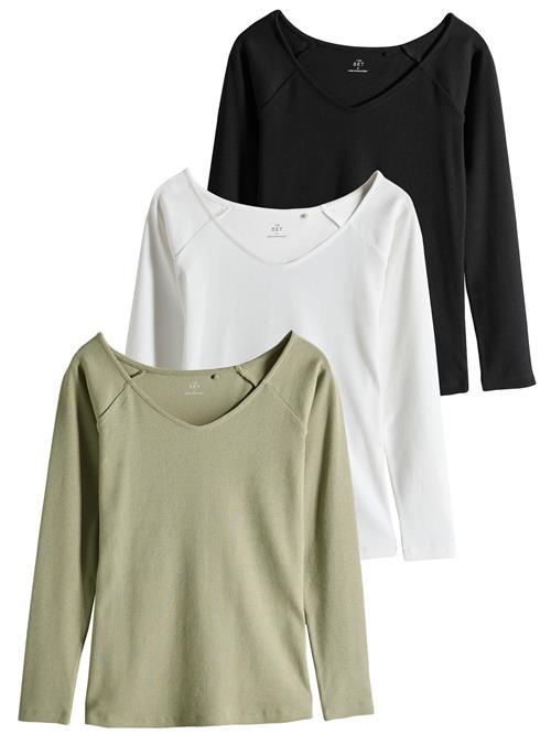 The Set Shirts  khaki / sort / hvid