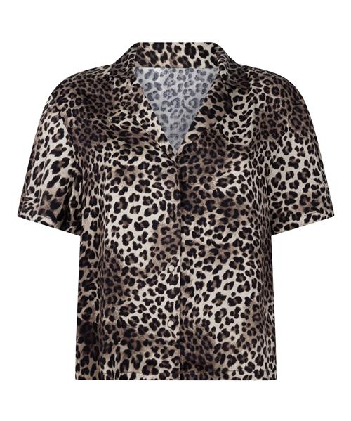 Hunkemöller Soveskorte  camel / umbra / sort / hvid