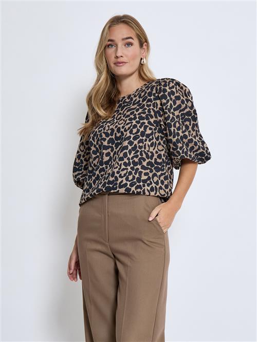 Peppercorn Bluse 'Tyrell'  lysebrun / sort / hvid